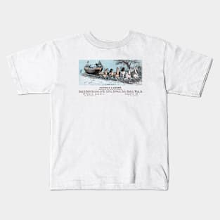 1880 Sleigh Riding Party, Maine Kids T-Shirt